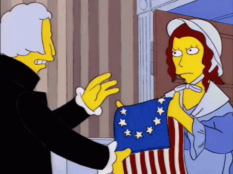 Flag Day GIF - FlagDay Simpsons GeorgeWashington ...