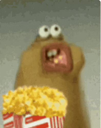 Image result for eating popcorn puppet