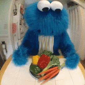 Cookie Monster Vegetables GIF - CookieMonster Vegetables Throw GIFs