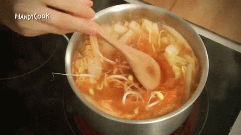 핸디쿡 김치국밥 GIF - Cook Noodle Food - Discover & Share GIFs