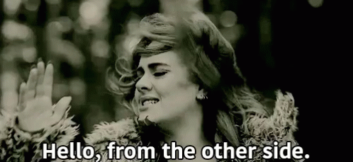 gif of Adele singing 'hello from the other side'