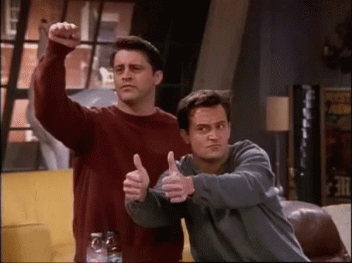 Résultat de recherche d'images pour "friends joey and chandler gif"