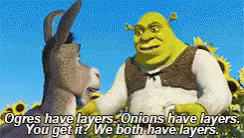 Image result for shrek onion layers gif