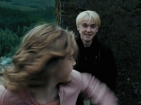 Image result for hermione punches malfoy gif