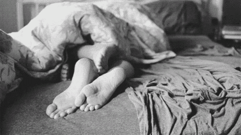touch gif feet bed