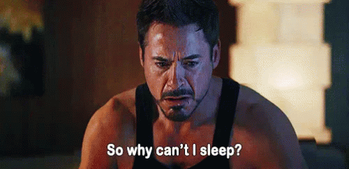Tony Stark can't sleep gif