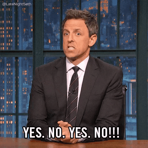Yes. No. Yes. No GIF LateNightSeth SethMeyers Yes Discover & Share GIFs