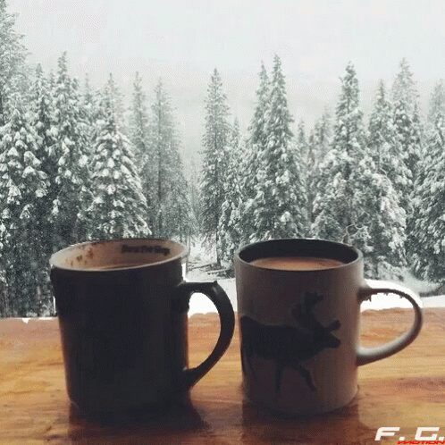Hot Cup Of Cocoa On Snowy Day Gif Weather Snow Snowyday Discover Share Gifs