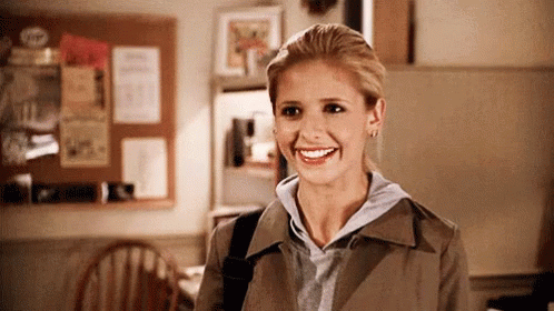 Buffy Smile GIF - Buffy Smile Awkward - Discover & Share GIFs