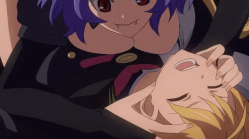 Anime biting gif