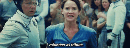 I Volunteer As Tribute. GIF - HungerGames KatnissEverdeen JenniferLawrence GIFs