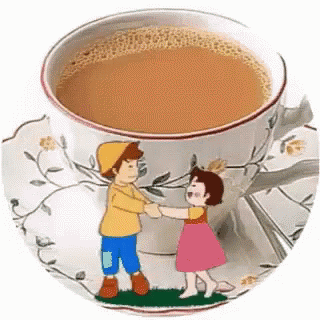 Image result for cup of tea and a chat gif