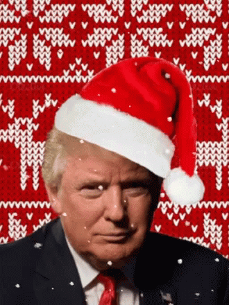 Image result for gif of donald trump in a santa hat