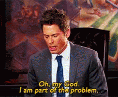 Image result for parks and rec i am part of the problem gif