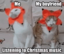 Znalezione obrazy dla zapytania christmas music cats gif