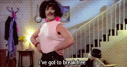 Image result for i wanna break free animated gif