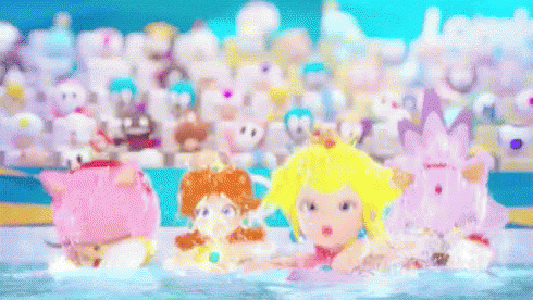 princess peach swimming gif