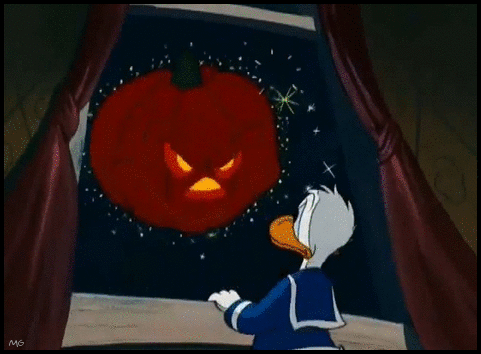 halloween con Paperino e zucca gif