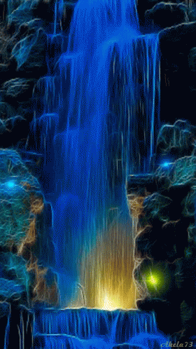 pixel waterfall gif