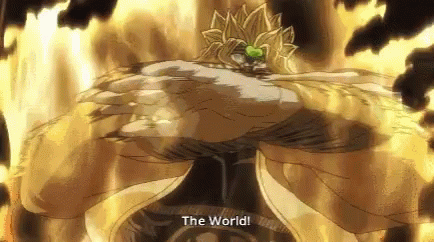 Some vampire yelling 'THE WORLD' before stopping time itself