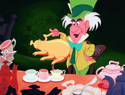 Mad Hatter Pouring Tea GIF - AliceInWonderland MadHatter TeaParty GIFs