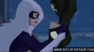 black cat kiss gif blackcat kiss spiderman discover share gifs