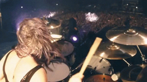 Head Bang On The Drums GIF - HeadBang OnTheDrums RockingIt - Discover ...