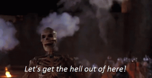 Skeleton Lets Get The Hell Out Of Here Gif Skeleton Letsgetthehelloutofhere Exit Discover Share Gifs