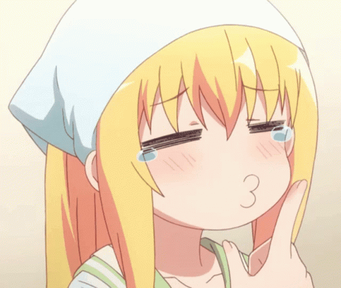 Pouting anime girl gif