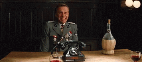 Image result for Christoph waltz waiting for the phone call gif