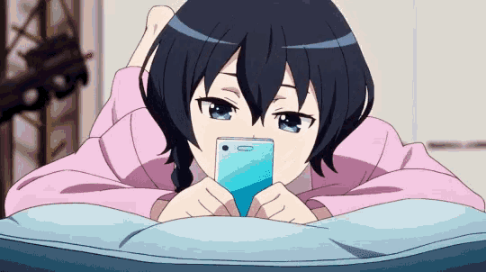 anime phone gif anime phone texting discover share gifs