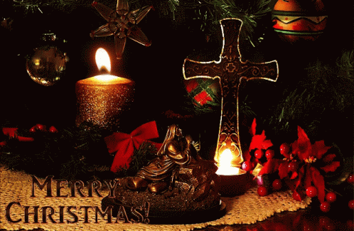 Merry Christmas Cross GIF - MerryChristmas Cross Candle - Discover & Share GIFs