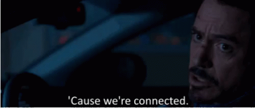 Iron Man 3 we're connected gif.