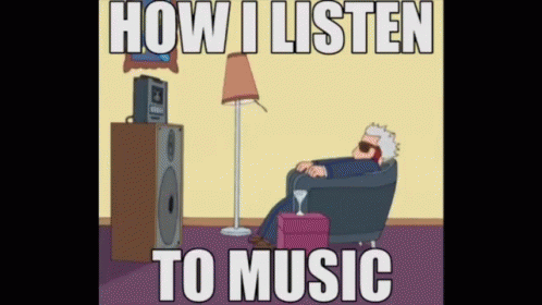laying down listening to music gif