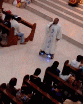 Priest On Hoverboard GIF - CatholicPriest HoverBoard ...