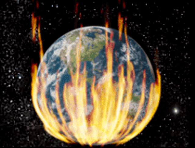 Image result for earth on fire gif