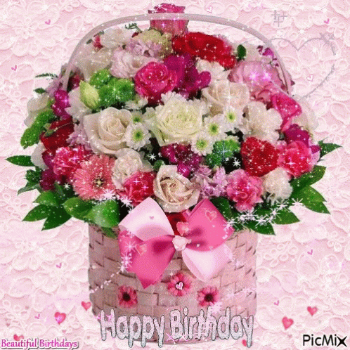 Happy Birthday Flowers GIF - HappyBirthday Flowers Roses - Discover ...