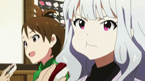 Anime girl eating gif