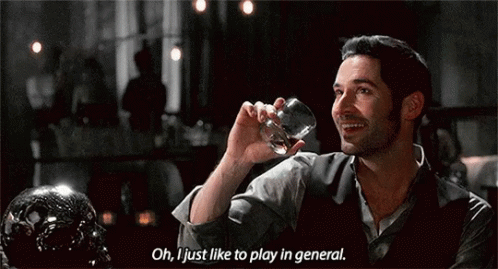 Image result for lucifer play in general gif