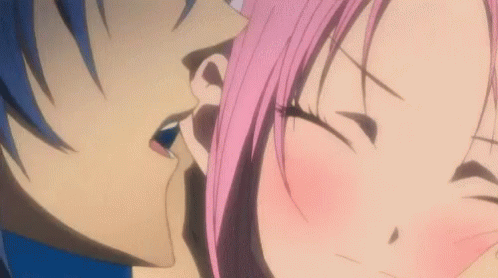 Anime biting gif