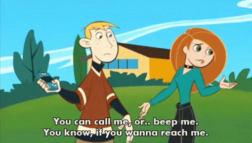 gif of Kim Possible saying 'you can call me or beep me, you know if you wanna reach me`