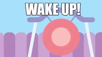 Wake Up Cartoon GIF - WakeUp Cartoon Gong - Discover & Share GIFs