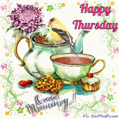 Happy Thursday Good Morning GIF - HappyThursday GoodMorning Coffee GIFs