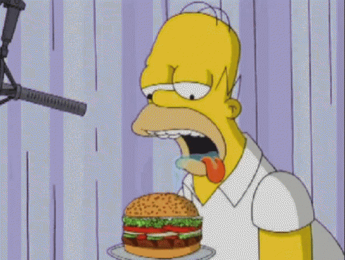 Homer Burger GIF - TheSimpsons Cheeseburger Homer GIFs