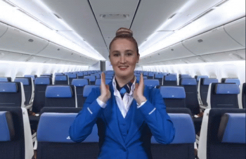 GIF of air hostess