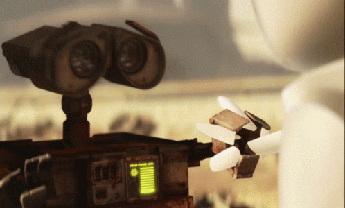 Wall E Eve GIF - WallE Eve HoldHands - Discover & Share GIFs