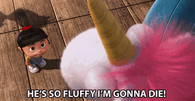 Hes So Fluffy Im Gonna Die Elsie Fisher GIF - HesSoFluffyImGonnaDie ElsieFisher Agnes GIFs