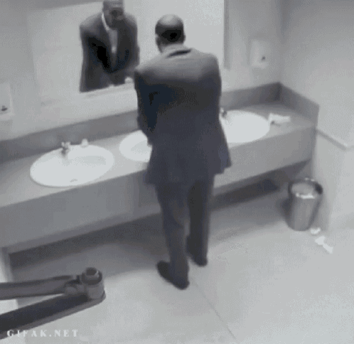 Mirror Prank GIF - Pranks Scared Blood - Discover & Share GIFs