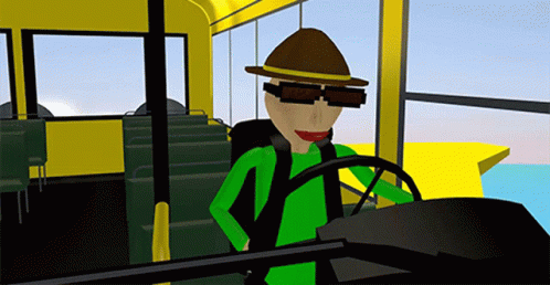 Bus Driver Cartoon Gif