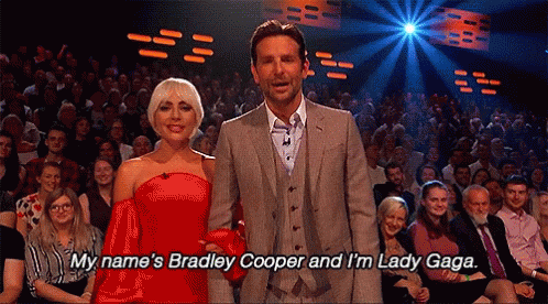 Image result for lady gaga and bradley cooper gif